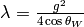 \lambda={g^2\over4\cos\theta_W}