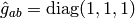 \hat g_{ab}={\rm diag}(1, 1, 1)