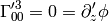 \Gamma'^3_{00} = 0 = \partial_z'\phi