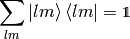 \sum_{lm} \ket{lm}\bra{lm}=\one