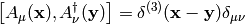 \left[A_\mu({\bf x}), A_\nu^\dag({\bf y})\right] =
    \delta^{(3)}({\bf x} - {\bf y}) \delta_{\mu\nu}