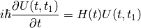 i\hbar{\partial U(t, t_1)\over\partial t} = H(t)U(t, t_1)