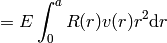 =E\int_0^a R(r) v(r)r^2 \d r