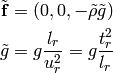 \tilde{\bf f}=(0, 0, -\tilde\rho \tilde g)

\tilde g = g{l_r\over u^2_r} = g{t_r^2\over l_r}