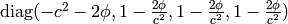 \diag(-c^2-2\phi, 1-{2\phi\over c^2}, 1-{2\phi\over c^2}, 1-{2\phi\over c^2})