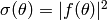 \sigma(\theta) = |f(\theta)|^2