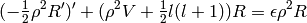 (-\half \rho^2 R')' + (\rho^2 V + \half l(l+1)) R = \epsilon \rho^2 R