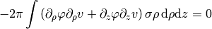 -2\pi\int\left(
\partial_\rho\varphi\partial_\rho v
+\partial_z\varphi\partial_z v
\right)\sigma\rho\,\d\rho\d z=0