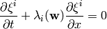 {\partial \xi^i\over\partial t} + \lambda_i({\bf w})
    {\partial \xi^i\over\partial x} = 0